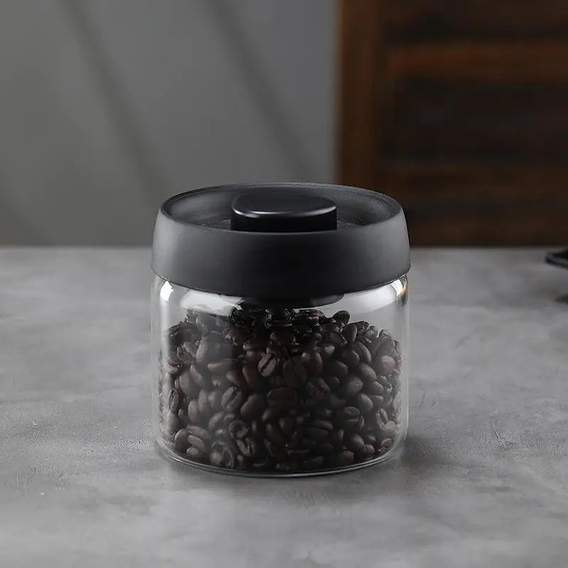 Vacuum Sealed Tank Coffee Bean Glass Sealed Jar Household Moisture-proof Air Extraction Airtight Container Coffee Set