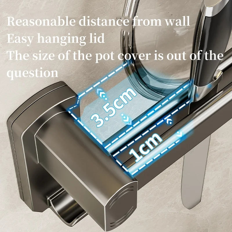 Kitchen Hook Punch-free Hanging Rod Spovel Hanger Row Hook Multifunctional Wall-mounted Storage Knife Holter