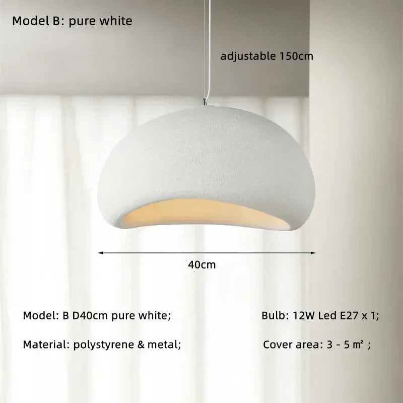 LED Pendant Lights White Resin Hanging Lamp for Living Dining Room Restaurant Decor Chandelier Art Suspension Luminaire
