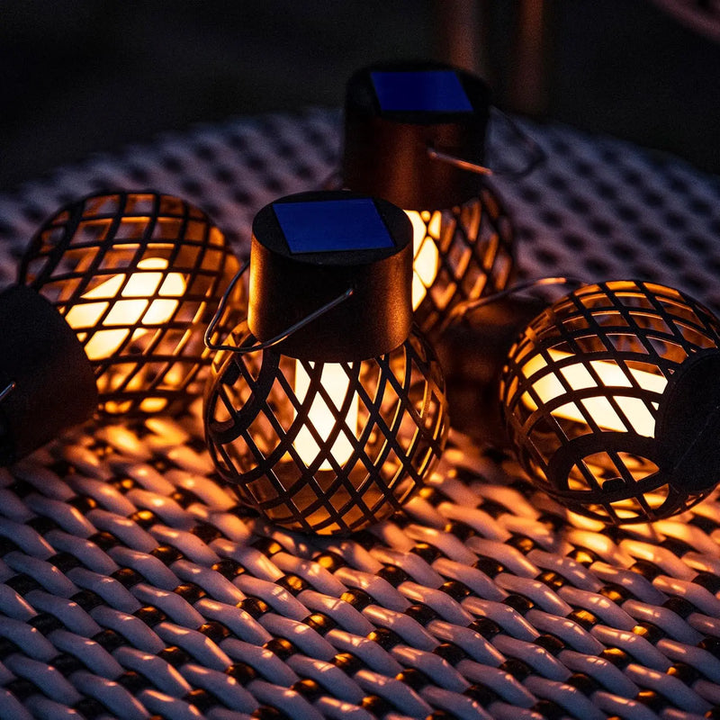 Solar LED Outdoor Flame Effect Hanging Lantern Out Waterproof Garden Decoration Lamp Solar Fairy Light For Patio Garden Yard