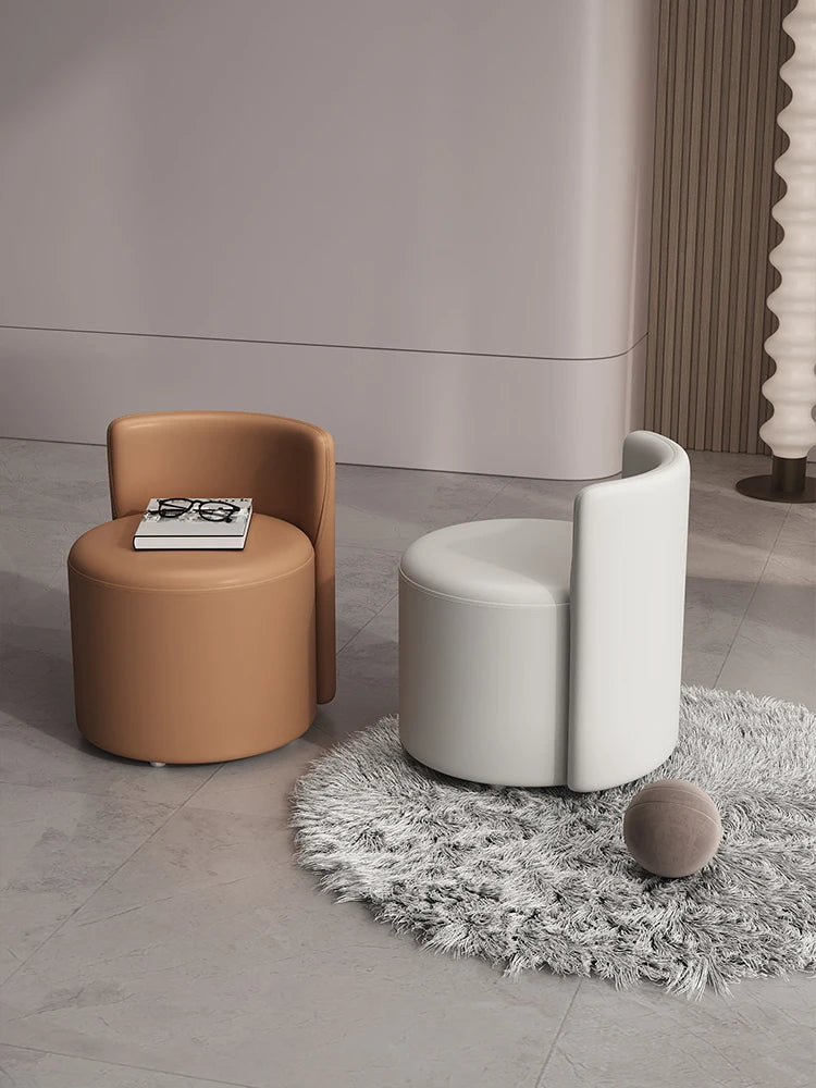 Living Room Light Luxury Stool Household Soft Bag Low Stool Sofa Round Bench Coffee Table Back Chair Door Shoe Change Stool