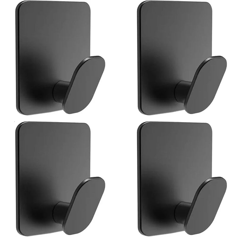 Wall Adhesive Towel Hooks Heavy Duty Stick on Wall Hooks Hanging Clothes Hats Bathroom Kitchen 304 Stainless Steel Hanger Hook