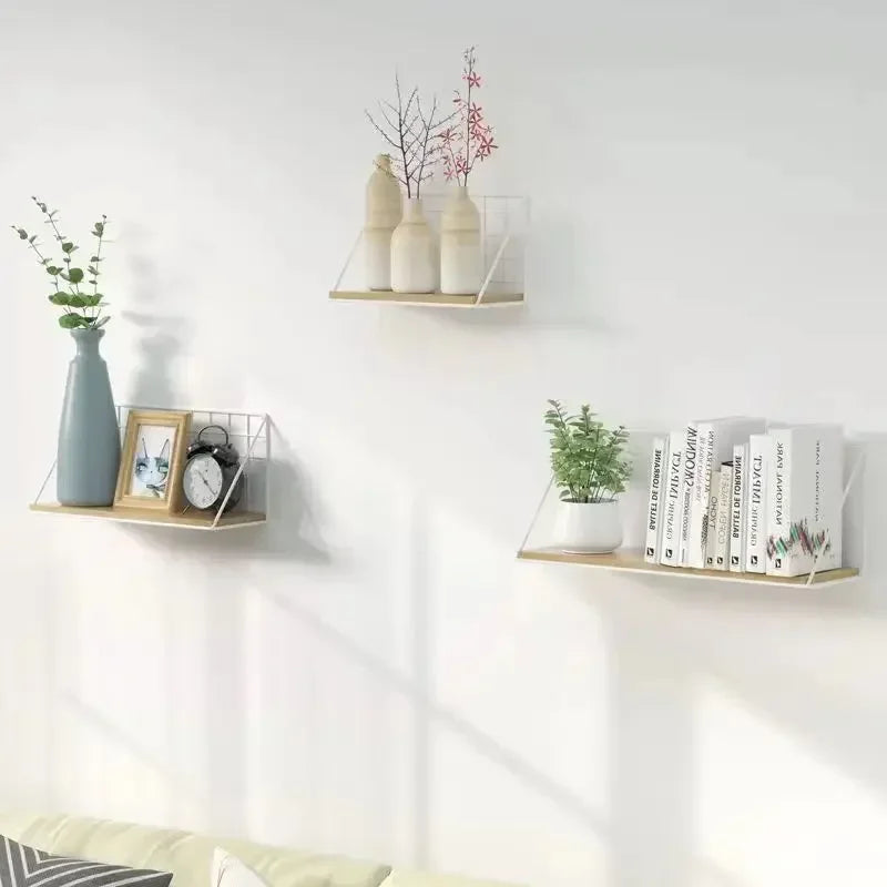 Wall Mounted Shelves Without Drilling Wood Hanging Shelf Kitchen Organizer Hanging Spice Jar Storage Shelf for Seasoning Holder