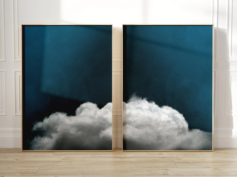 Sage Green Cloud Wall Art Poster Abstract Sky Art Canvas Prints For Modern Living Room Bedroom Dormitory Home Aesthetic Decor