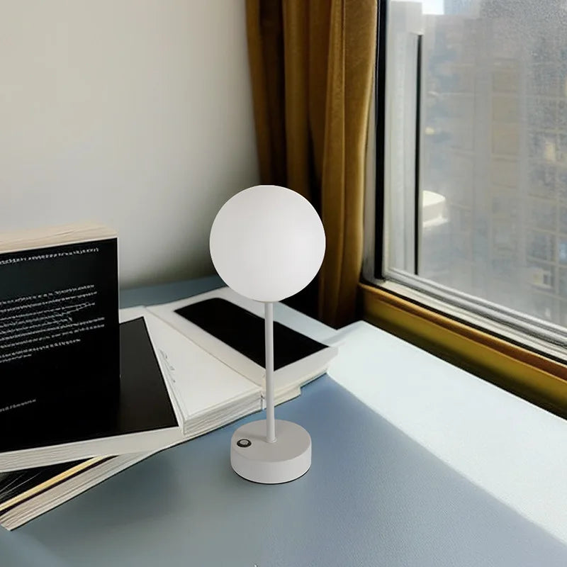 LED Creative Retro Desk Lamp Bedroom USB Wireless Charging Desk Lamp Nordic Bedside Night Light Atmosphere Bar Desk Lamp