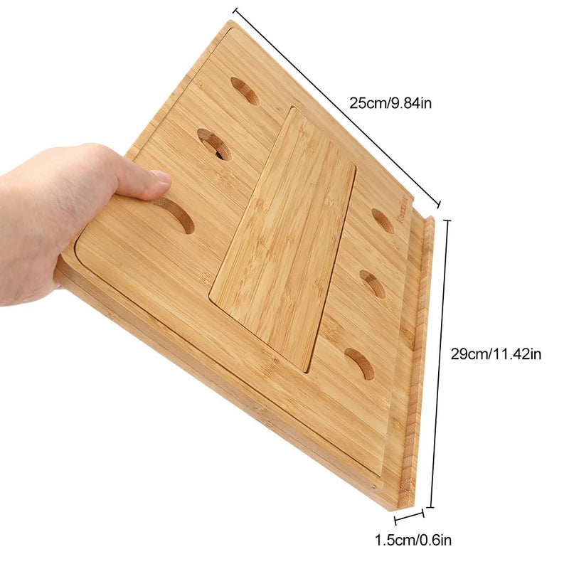 Bamboo Foldable Table Stand Holder Adjustable Notebook Tablet Desk Bed Heat Dissipation Mount for Netbook