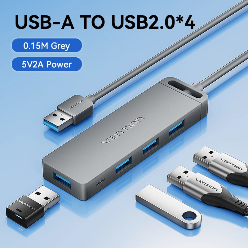 Vention USB Hub High Speed 4 Ports Multi USB 3.0 to USB 3.0 Hub Splitter Adapter for MacBook Pro iPad Pro Xiaomi Lenovo USB Hub