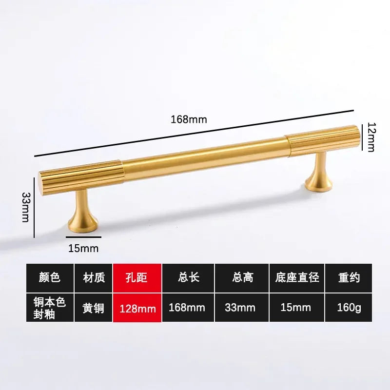 Solid Brass Long Stripe Handle Kitchen Cabinet Door Pulls Closet Drawer Knobs Wardrobe Decor Home Accessories Furniture Handles