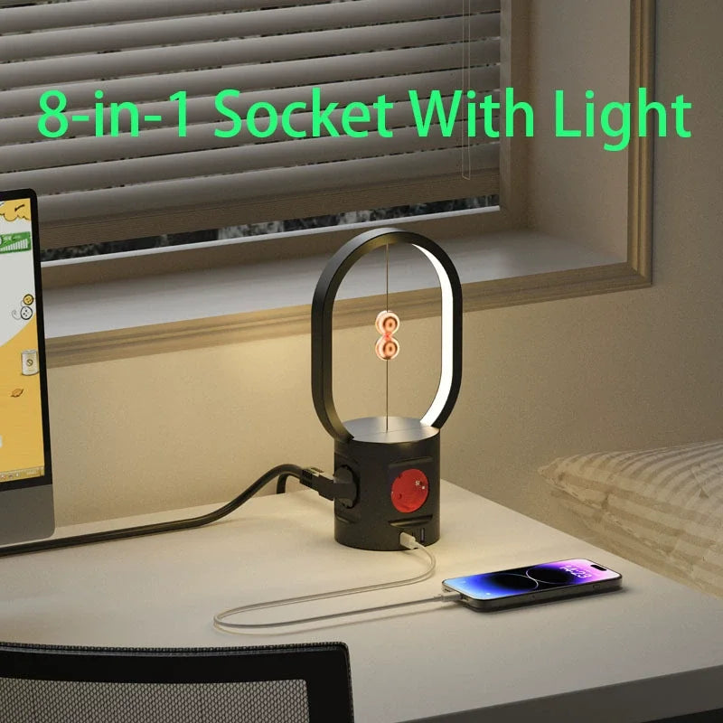 European Standard New Unique Creative Socket With Led Night Lamp Usb Type-C Charging Interface Korean Multifunctional Socket