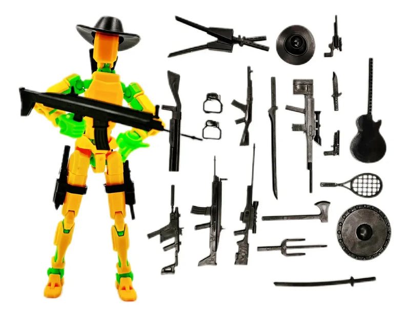 3D Printed Toy Model Lucky13 War Sandbox Action Figure Dummy T13 Toy Doll Robot Assembly Model Decoration Desktop Decoration