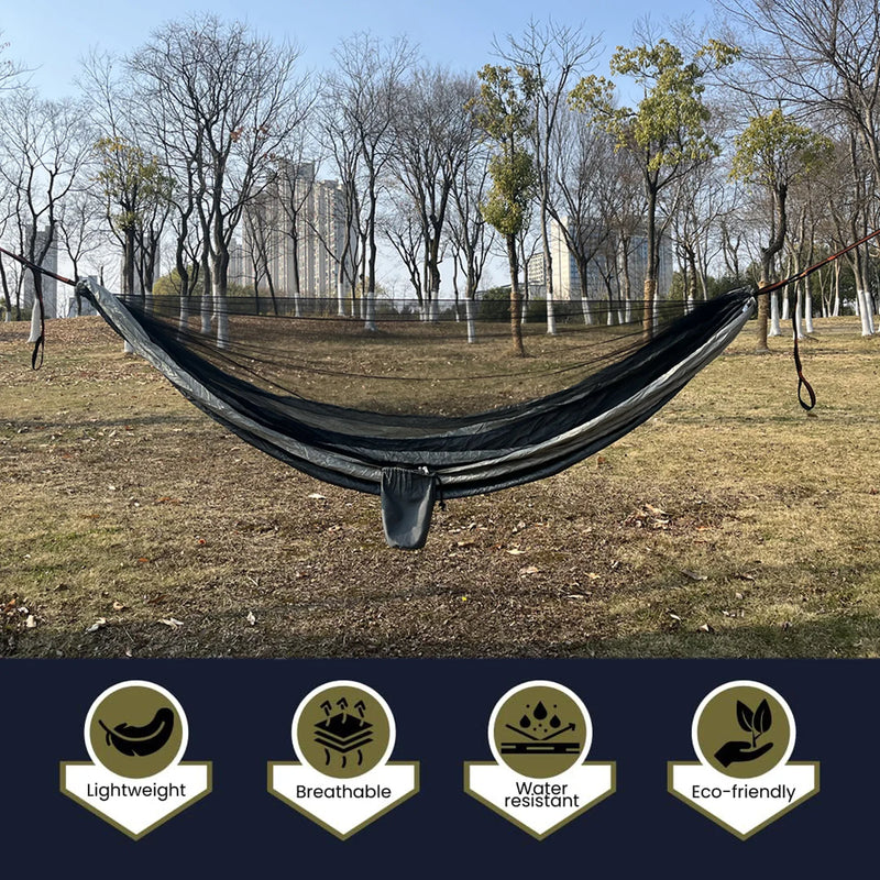 Camping mosquito net hammock and Ultralight Portable Hammock with Adjustable Ridgeline for Camping, Hiking, Backpacking