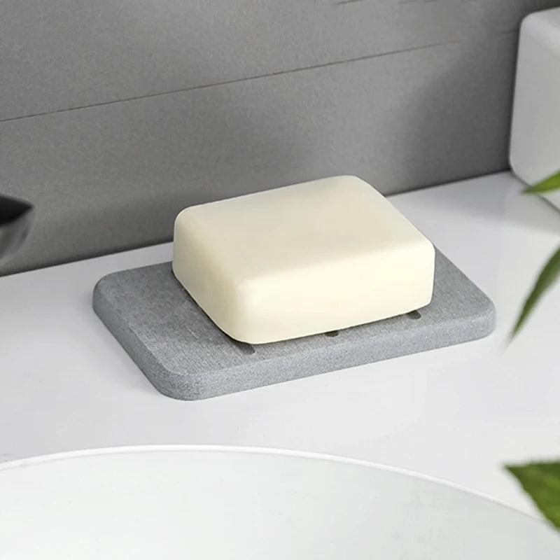 Diatom Mud Soap Dish Quick-Dry Pad Bathroom Countertop Soap Toiletries Absorbent Mat Rectangular Soap Holder Bathroom Supplies