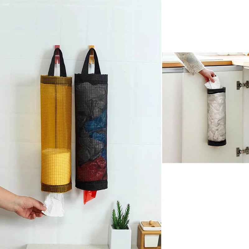 1/3pcs Kitchen Garbage Wall Mounred Grocery Holder HomeTrash Hanging Storage Plastic Bags Organization Home Grocery Bag Holder