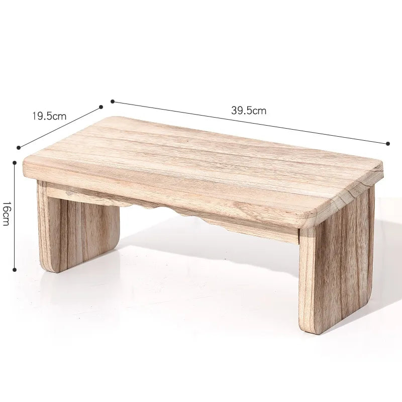 Meditation Solid Wood Stool Foldable Wood Yoga Bench Kneeling Stool Yakisugi Floor Seat Burnt Paulownia Home Correction Chair