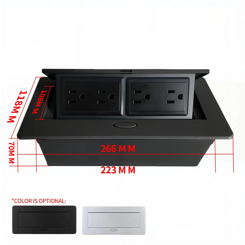 Table Charging Station Hidden Type Power Socket Slow Pop-Up Table Outlet Desktop Socket for US/EU Home Office Kitchen