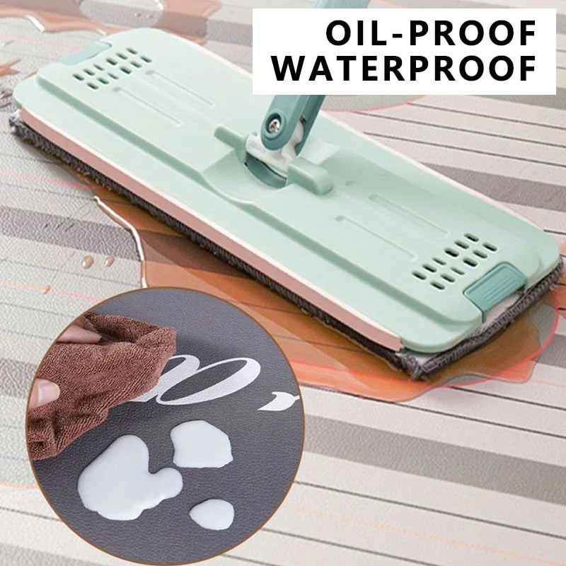 Kitchen Floor Mat Waterproof Non-slip Oil-resistant Leather Carpet PVC Gray Imitation Marble Geometric Rug Home Decoration Mat