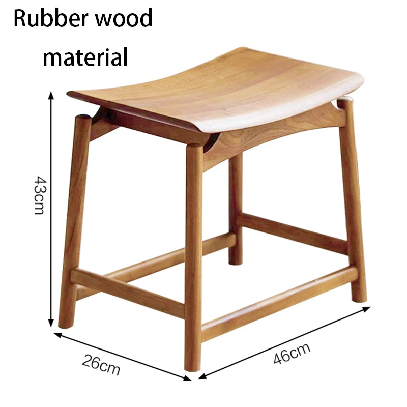 Mid-century Stools Solid Wood Stools Bedroom Luxury Decorative Vanity Stool Nordic Interior Living Room 1-person Dining Stool