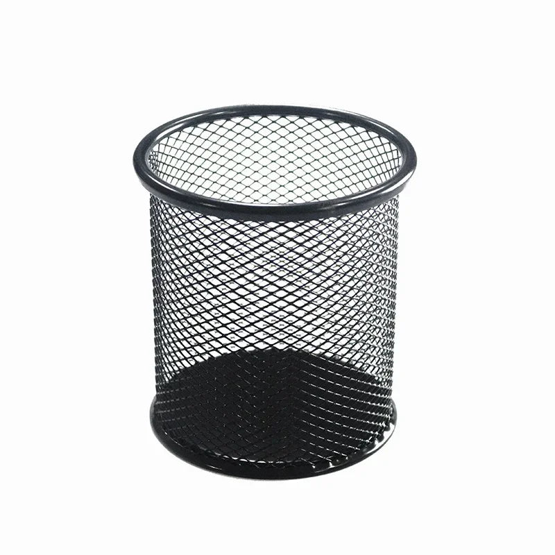 Circular Grid Metal Pen Holder, Multifunctional Creative and Simple Storage Box for Student Office Desktops