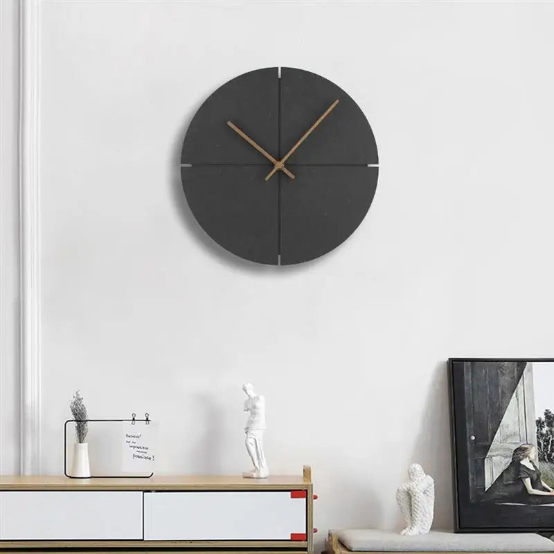 12inch Creative Wooden Wall Clock Silent Clocks Round Nordic Minimalist Wall Decoration Personality Home Watch Home Decor