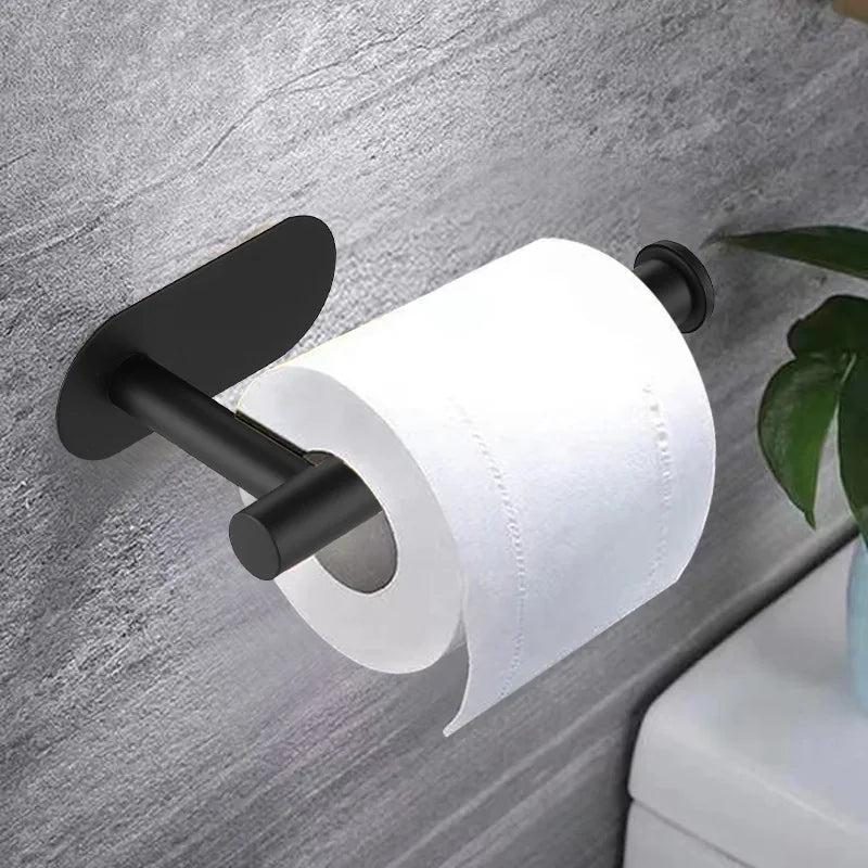 Stainless Steel Toilet Paper Holder Tissue Hanger Adhesive Toilet Paper Stand Paper Towels Holder Waterproof Bathroom Accessory