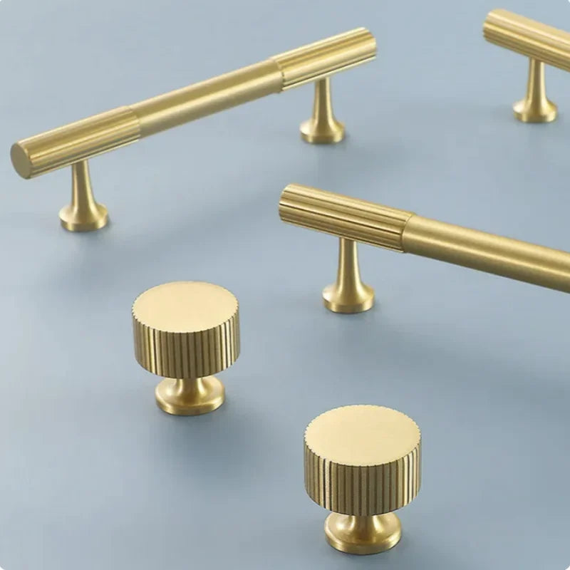 Solid Brass Long Stripe Handle Kitchen Cabinet Door Pulls Closet Drawer Knobs Wardrobe Decor Home Accessories Furniture Handles