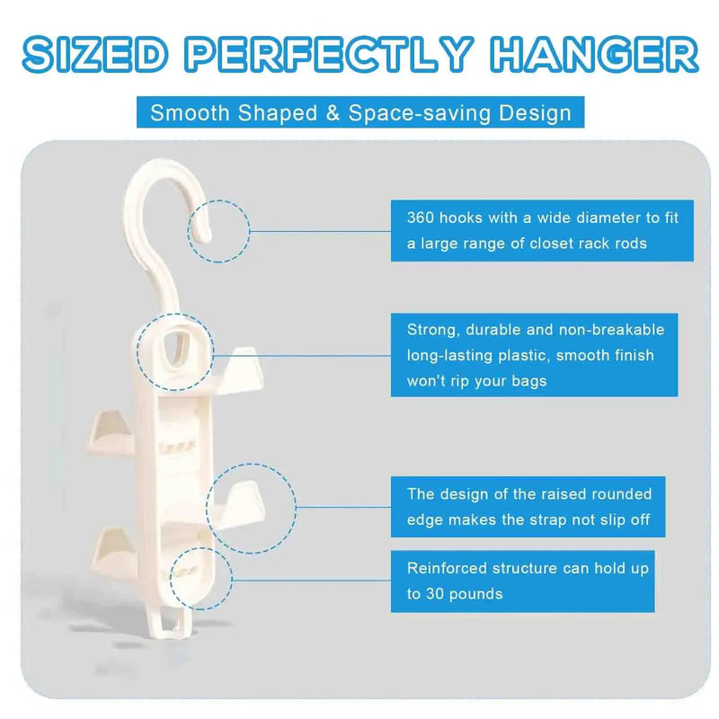 2-10PCS Storage Wardrobe Storage Multifunctional Clothes Hanger No Trace Hanging Bag Rack Hat Door Rotatable No Punching Hook