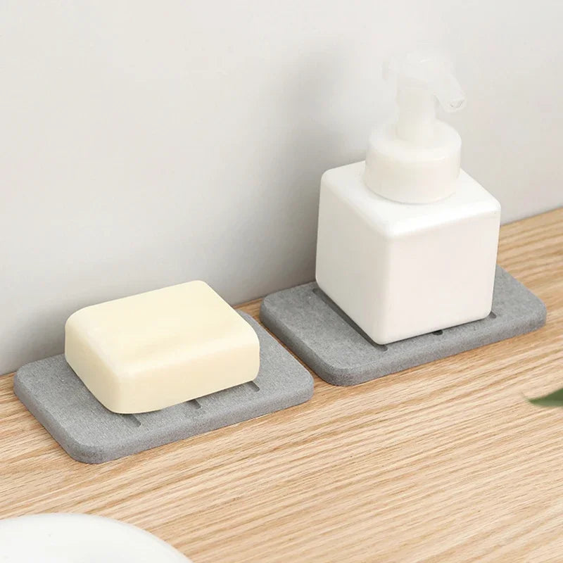 Diatom Mud Soap Dish Quick-Dry Pad Bathroom Countertop Soap Toiletries Absorbent Mat Rectangular Soap Holder Bathroom Supplies