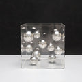 Geometric Metal Ball Art Transparent Acrylic Box Ornaments Modern Minimalist Square Living Room Decorations Desktop Furnishings