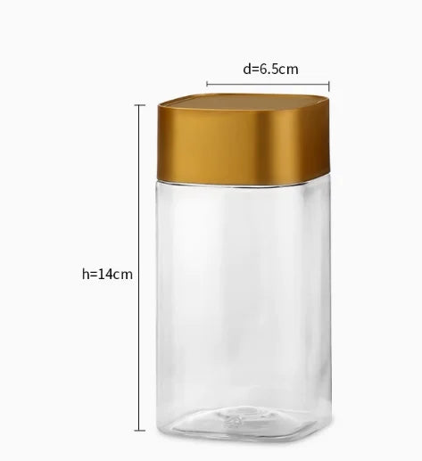 360ml-630ml Empty Plastic Food Jars Kitchen Cookie Sealed Cans Kitchen Storage Organization Food Storage Box Dried Grains Tank