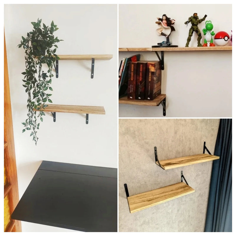 Wooden Wall Shelves Solid Wood Wall Hanging Floating Storage Shelf Bathroom Accessories Simple Design Shelves for Wall shelf