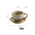 200/210/250ml Retro American Ceramic Coffee Cup Plate Set Luxury Office Afternoon Tea Water Cup And Dish Couple Mugs With Tray