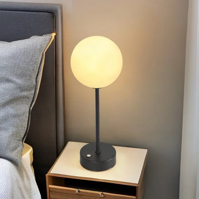 LED Creative Retro Desk Lamp Bedroom USB Wireless Charging Desk Lamp Nordic Bedside Night Light Atmosphere Bar Desk Lamp