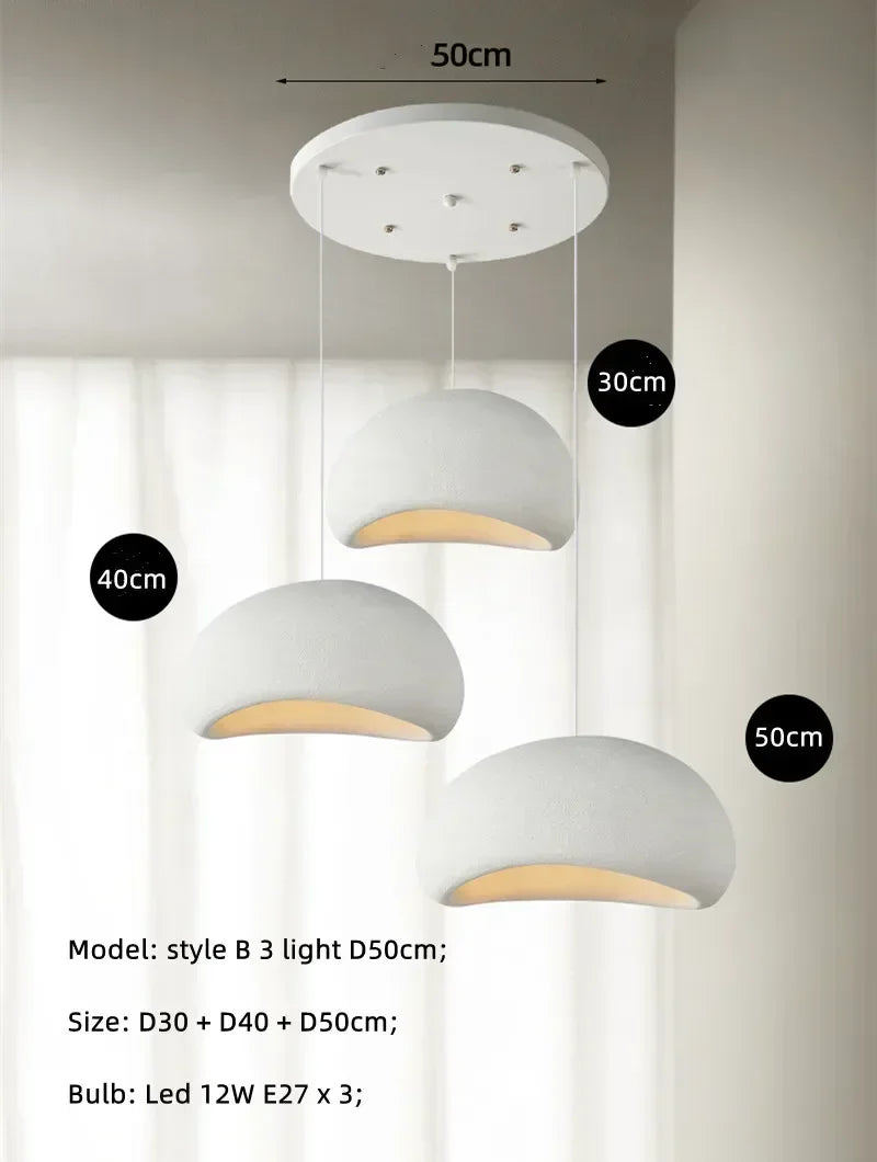 LED Pendant Lights White Resin Hanging Lamp for Living Dining Room Restaurant Decor Chandelier Art Suspension Luminaire