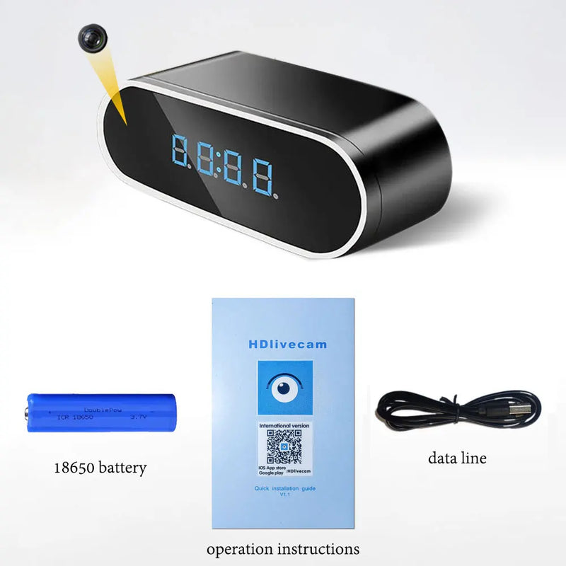 4K HD WIFI Clock Camera 120degree Camera Micro Cam IR Night View Alarm Camcorder Digital Watch Video Mini DVR Oculta Small Cam
