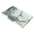 Natural Marble Vanity Tray 10"x6", Genuine Calacatta Viola Marble Stone Tray for Bathroom/Kitchen/Dresser