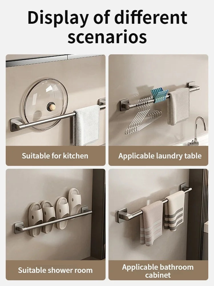 No Need To Drill Walls For Installation Bathroom Towel Bar/Hook/Towel Rack/Kitchen Rag Rack Bathroom Accessories