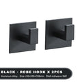 1-4Pcs Strong Adhesive Wall Hook Sticker Hanging Coat Rack Clothes Hanger Shower Robe 3M Hook Kitchen Bathroom Towel hooks Black