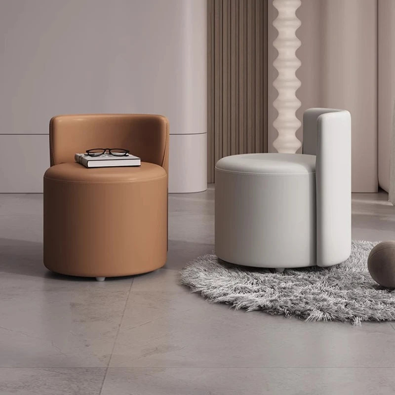 Living Room Light Luxury Stool Household Soft Bag Low Stool Sofa Round Bench Coffee Table Back Chair Door Shoe Change Stool