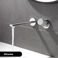 Luxury brushed gold brass wall mounted adjustable water volume bathroom faucet Embedded design for hot and cold water basin Tap