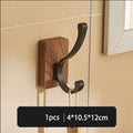 5/3/1Pcs Solid Wood Hooks Wall Mounted Clothes Scarf Hat Coat Hook Simple Room Decor Storage Hanger Towel Rack Home Organizer