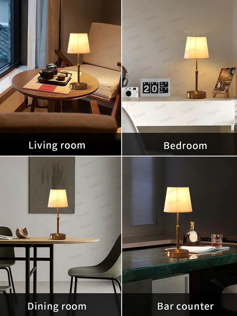 Simple Rechargeable Table Lamp Bar Desk Lamp Dimming Atmosphere Wireless Night Light for Bedroom USB Charging Touch Decor Lamp