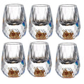 15MLGold Foil Crystal Wine Glass1/2/6piece Set, Luxury Whiskey Glass BPA Free Suitable for Decoration Collection and Celebration