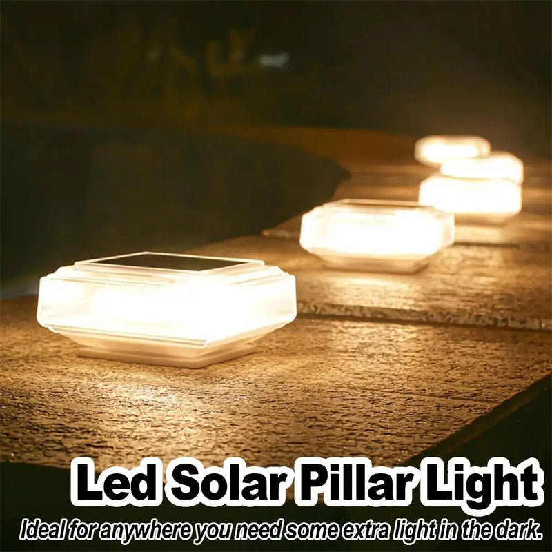 Led Solar Post Light Warm Pillar Lamp Rechargeable Outdoor Powered Drop Floor Landscape Garden The For Lawn Batteries Decoration