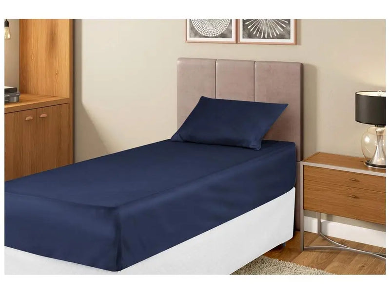 Single Bed Set Polyester Marcellin Textile 400 Yarn Navy Blue Hypercal 2 Pieces