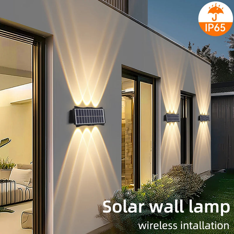 Wall Lamp Led House Outdoor Solar Waterproof Up And Down Luminous Lighting Balcony Yard Decoration Garden Exterior Wall Light