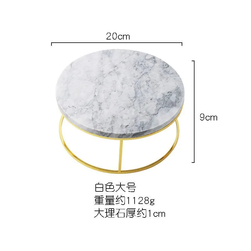Nordic Marble Cake Dessert Tray Decoration Modern Simple Home Makeup Tools Jewelry Storage Plate Fruit Snack Chocolate Display