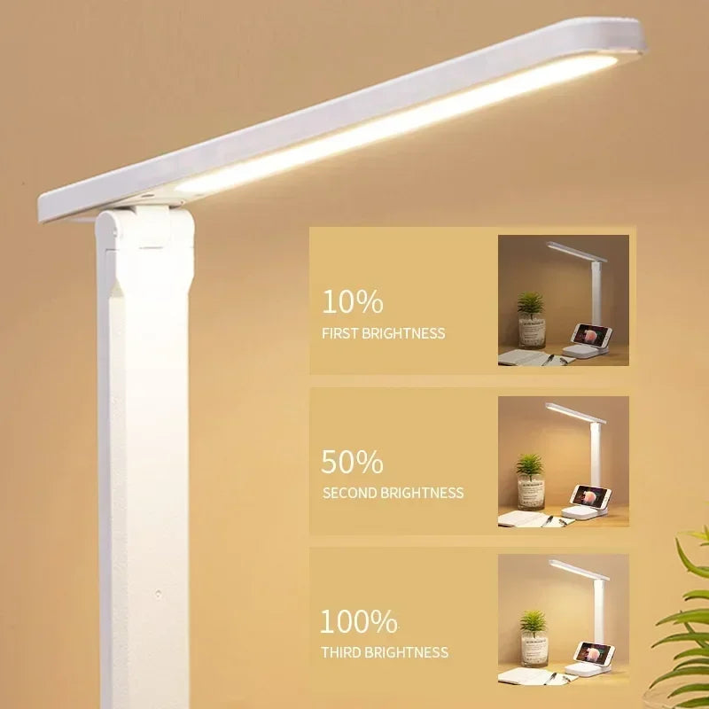 Table Lamp Eyes Protection Touch Dimmable LED Light Student Dormitory Bedroom Reading USB Rechargable Desk Lamp Special Gift