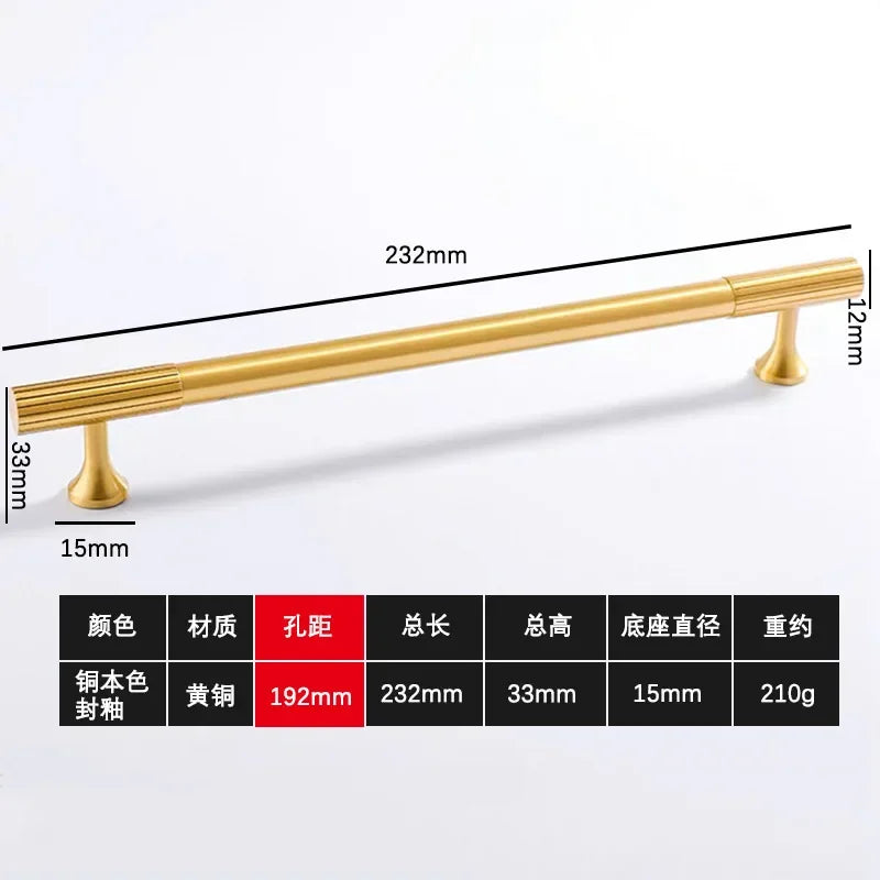 Solid Brass Long Stripe Handle Kitchen Cabinet Door Pulls Closet Drawer Knobs Wardrobe Decor Home Accessories Furniture Handles