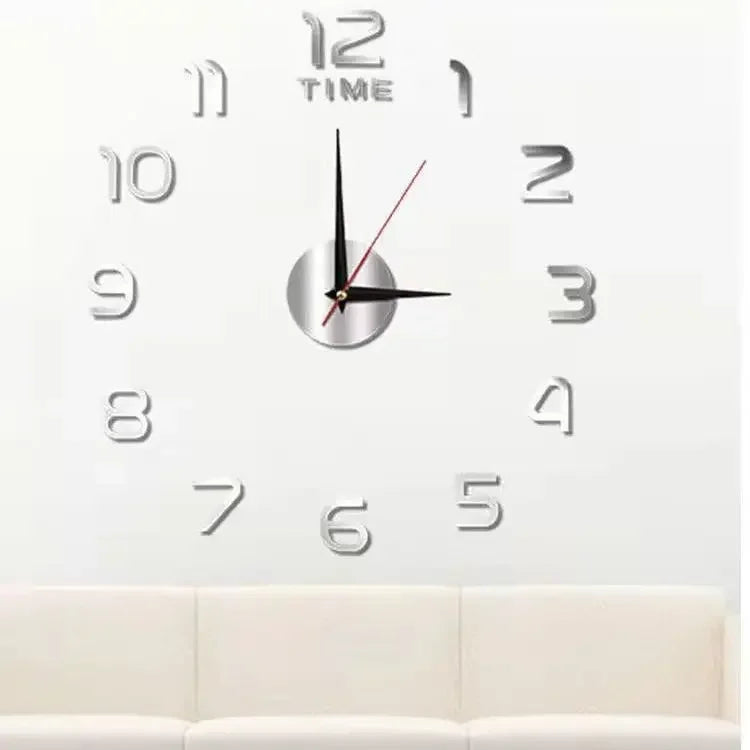 Creative 3D Digit Wall Clock DIY Acrylic Silent Digital Clock Mirror Wall Stickers for Living Room Bedroom Kitchen Decoration