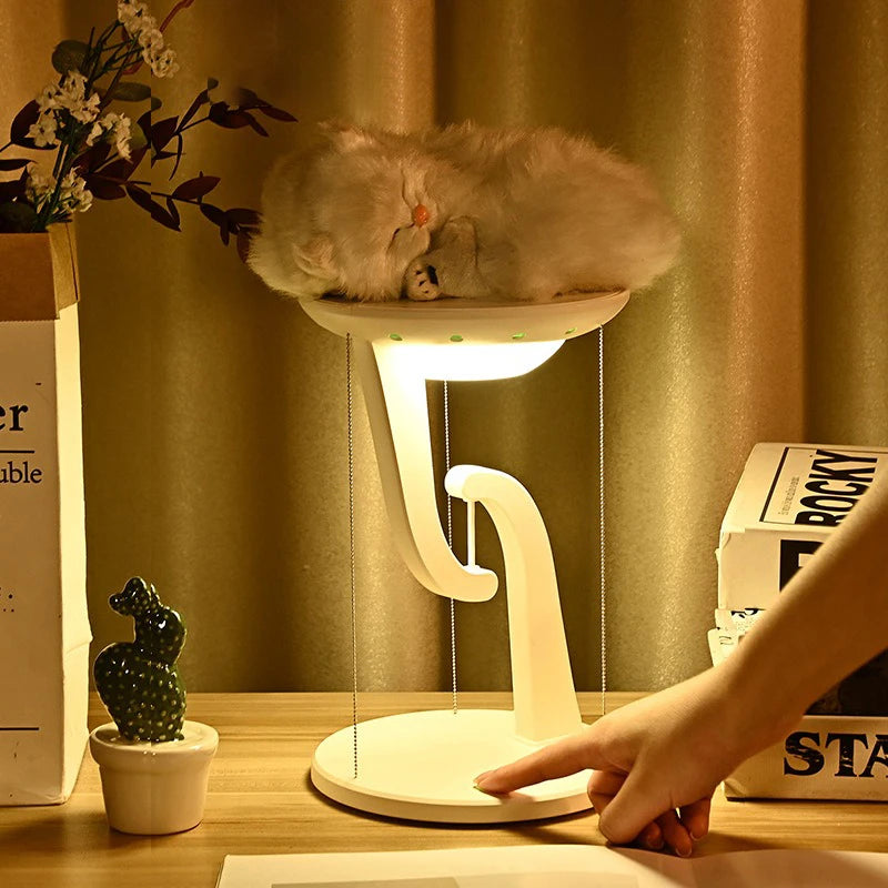 Floating Design LED Desk Lamps 15W Wireless Charging Stepless Dimming Touch Control Novelty Night Light Bedroom Decorative Light